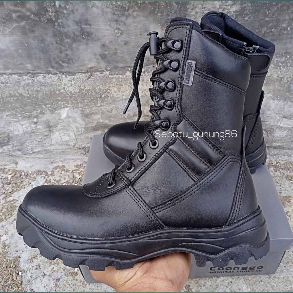 Sepatu pdl jatah TNI AD kulit asli terlaris original CAANGGO