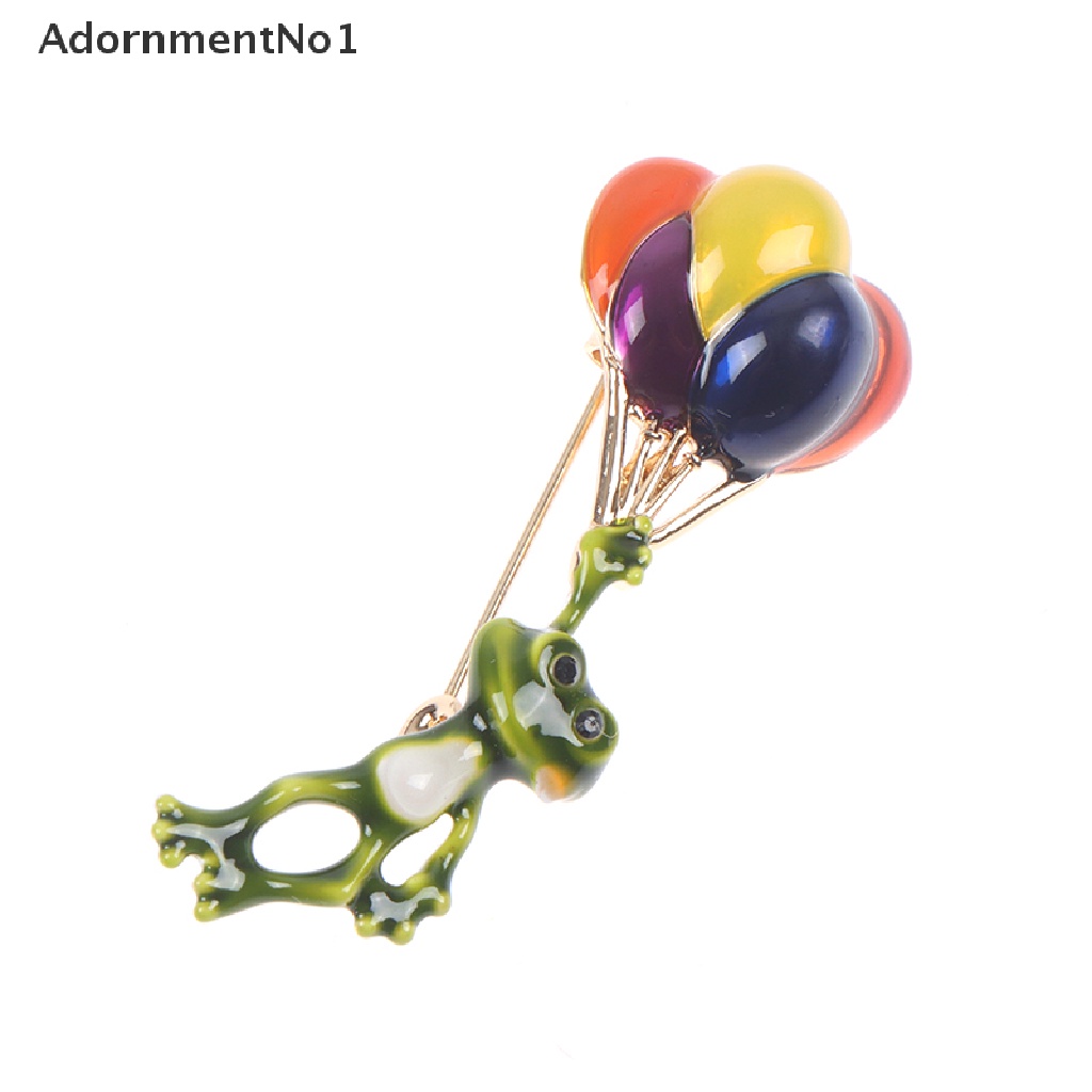 (AdornmentNo1) Bros Pin Enamel Desain Katak + Balon Warna Warni