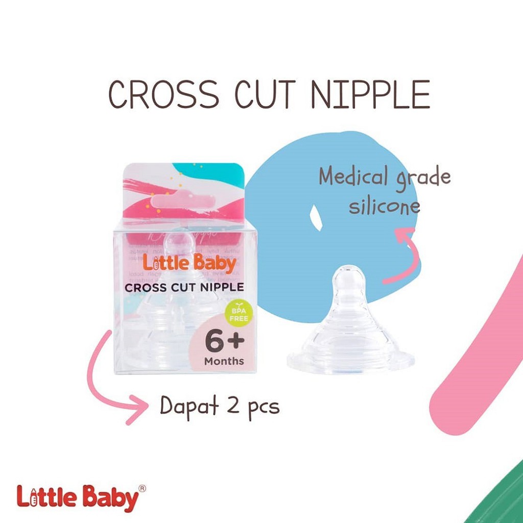 Little Baby Cross Cut Nipple Dot Wide Neck 6m⁣+