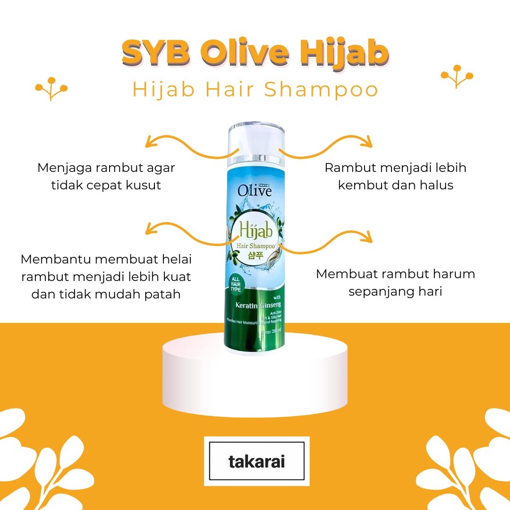 [COD] SYB Olive Hijab Shampoo Keratin Ginseng Formula Khusus Wanita Berhijab Perawatan Rambut Anti Kusut - BPOM