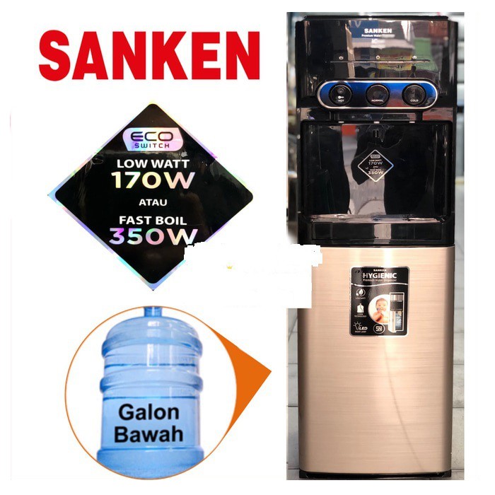 Sanken Dispenser Galon Bawah HWD 535IC 3 Kran ( Panas dingin normal )-2