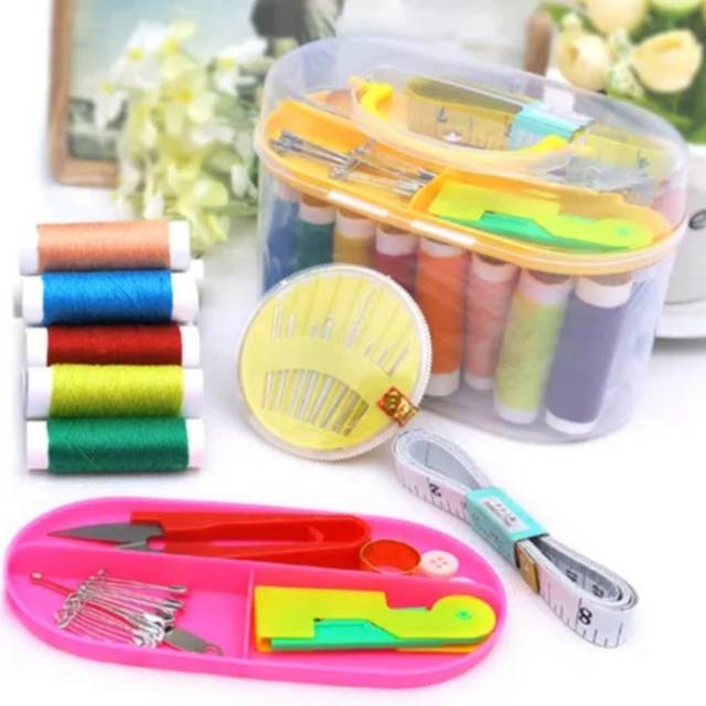 Alat Jahit Sewing Box Set Peralatan Benang Jarum Lengkap Praktis