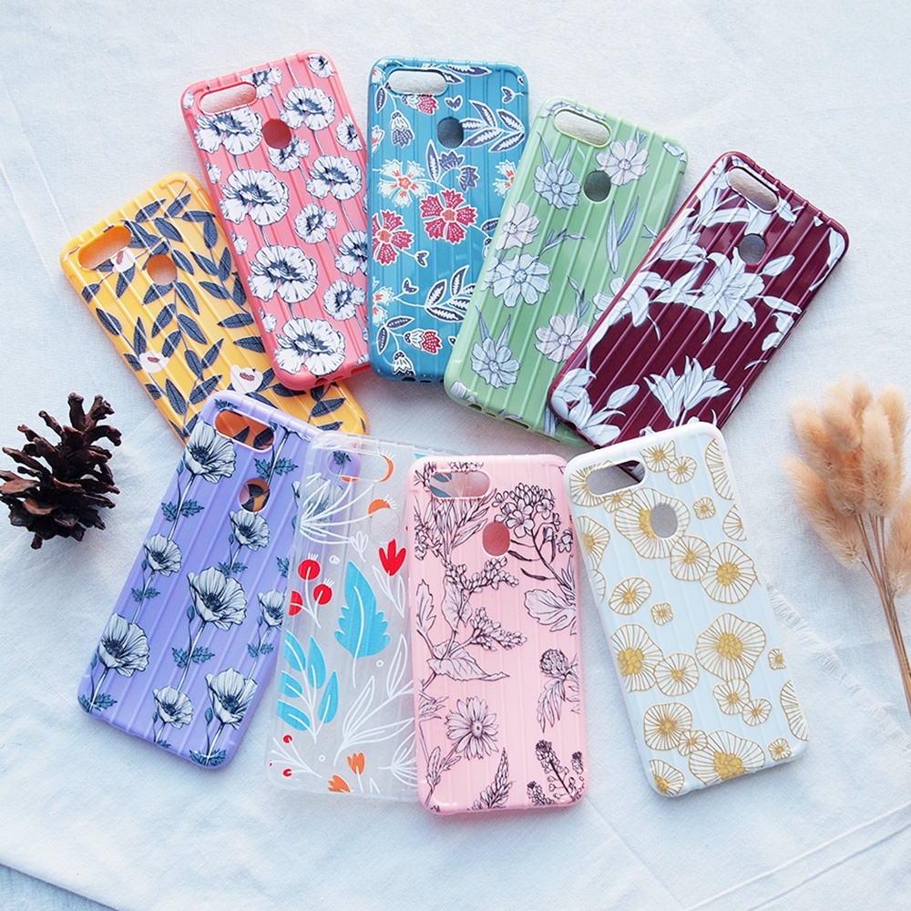 SOFTCASE OPPO A15 A3S A53 A54 A92 A9 2020 F9 NEO9 RENO 4 4F 5 SOFTCASE MOTIF BUNGA KOPER MOTIF