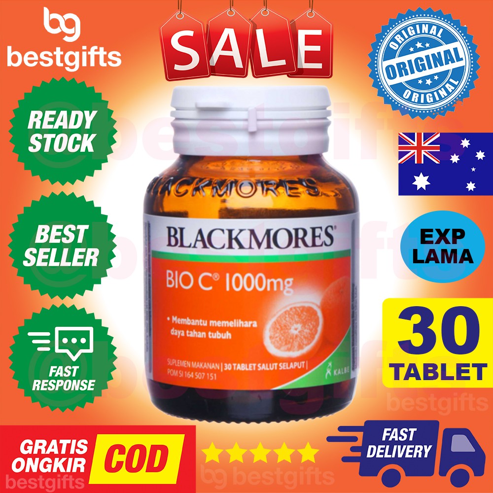 BLACKMORES BIO C 1000MG 1000 MG VITAMIN COLD RELIEF FLU ANTIOKSIDAN COLLAGEN PILEK ALERGI 30 TABLET