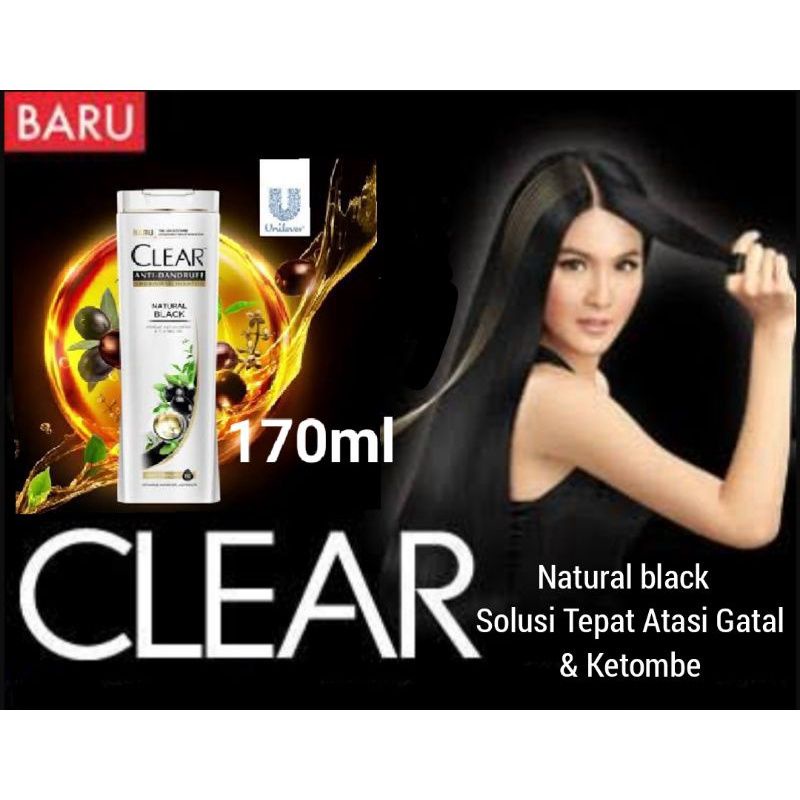 CLEAR SHAMPO NATURAL BLACK ANTI DANDRUFT 170 ML