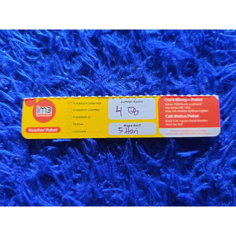Voucher IM3 4GB/5hari KALISUMAPA