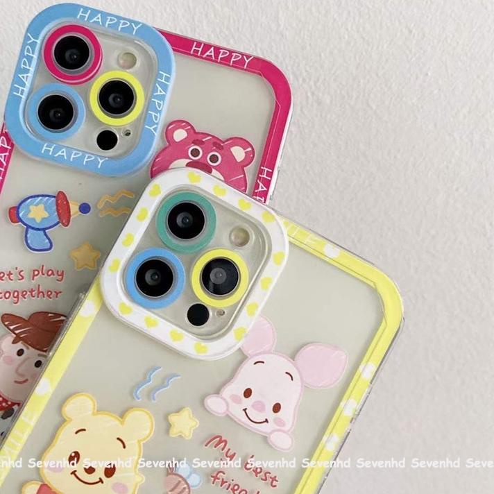Original Case Pelindung Lensa Winnie Pooh Untuk Compatible For iPhone 13 Pro Max 12 11 Pro Max Se 20