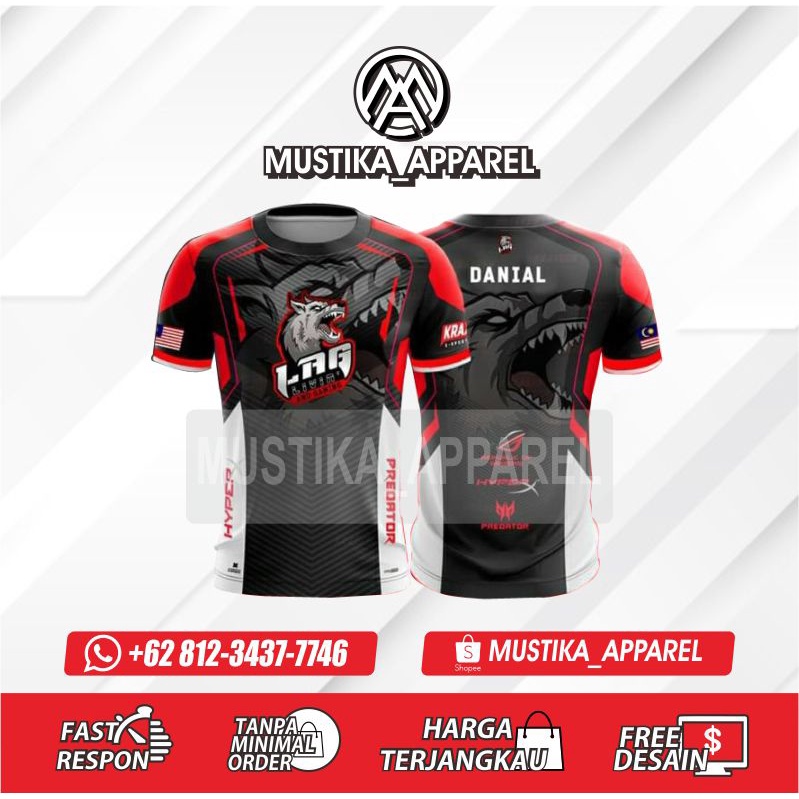 BAJU JERSEY GAMING FF/ML TERBARU 2021, KAOS JERSEY GAMING CUSTOM FF, ML, PUBG, COD FREE NICKENAME