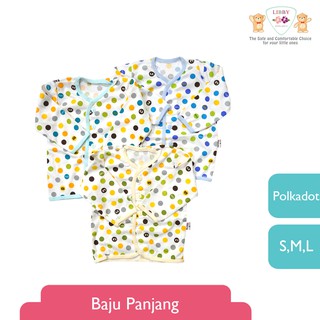 LIBBY Baju  Panjang Anak  Kecil  Motif Polkadot 3 pcs set 