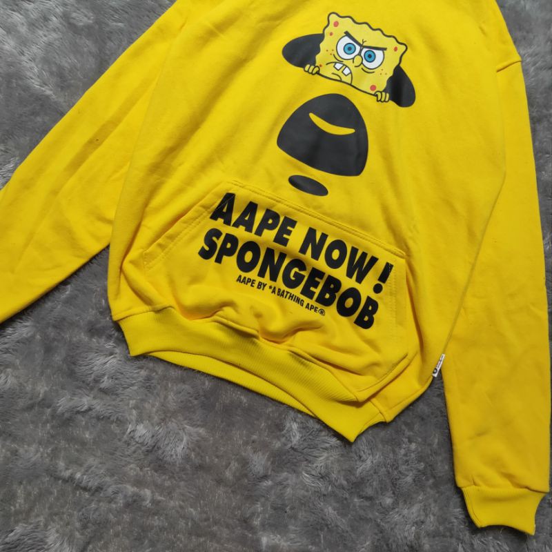 Sweater Hoodie Bape Aape Spongebob Fulltag &amp; lebel