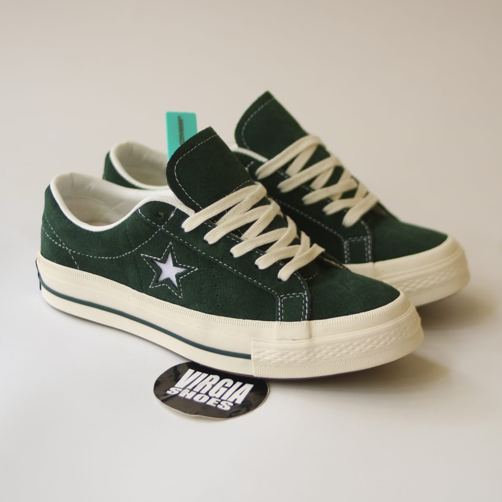 SEPATU CONVERSE ONE STAR SUEDE GREEN WHITE