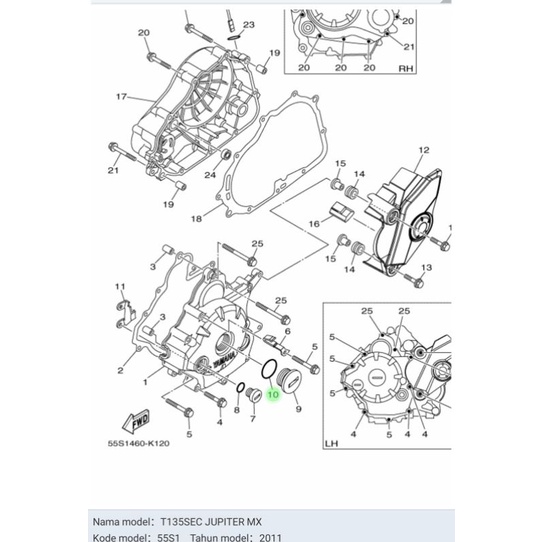 ORING TUTUP MAGNET MAHNIT BESAR JUPITER MX JUPITER Z BURHAN ASLI ORI YAMAHA 93210 328G3