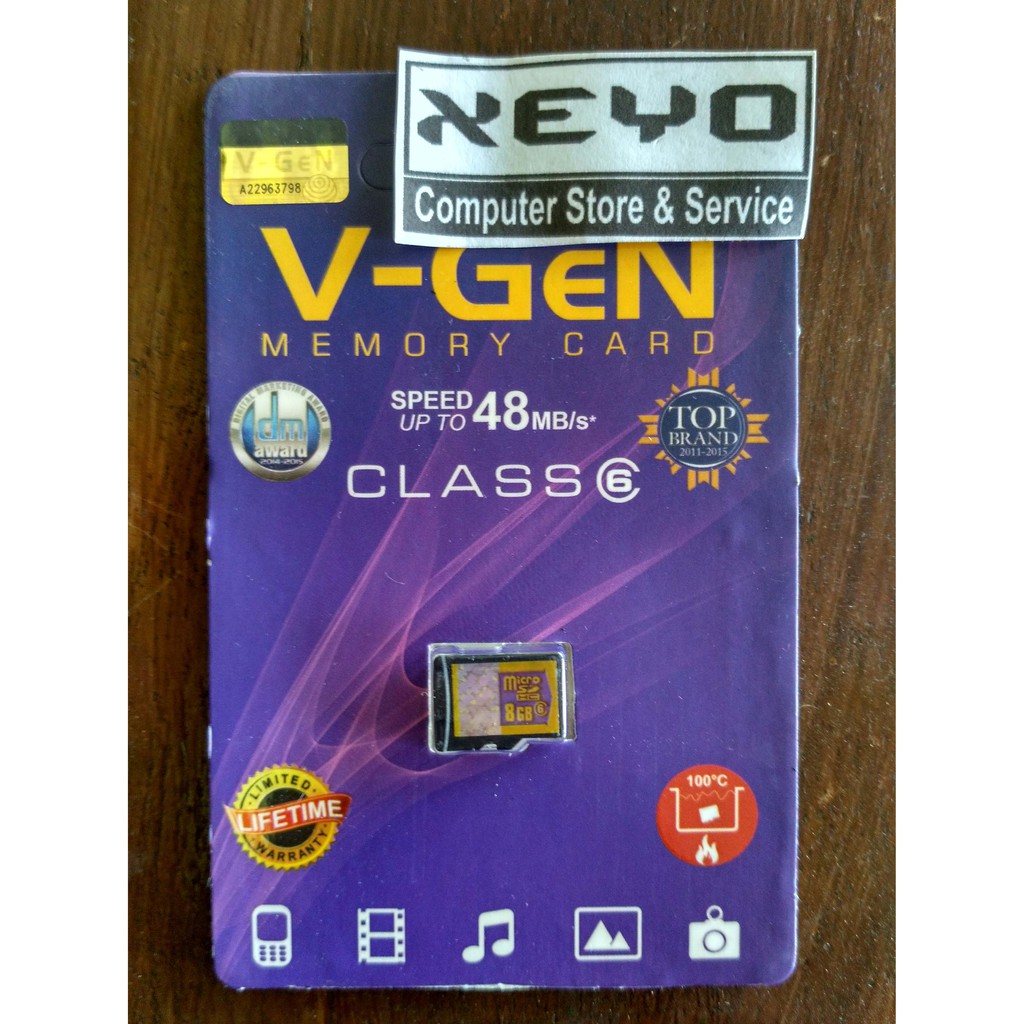 V-gen Micro SD 8GB 8 GB Class 6 Memory Card Original bergaransi