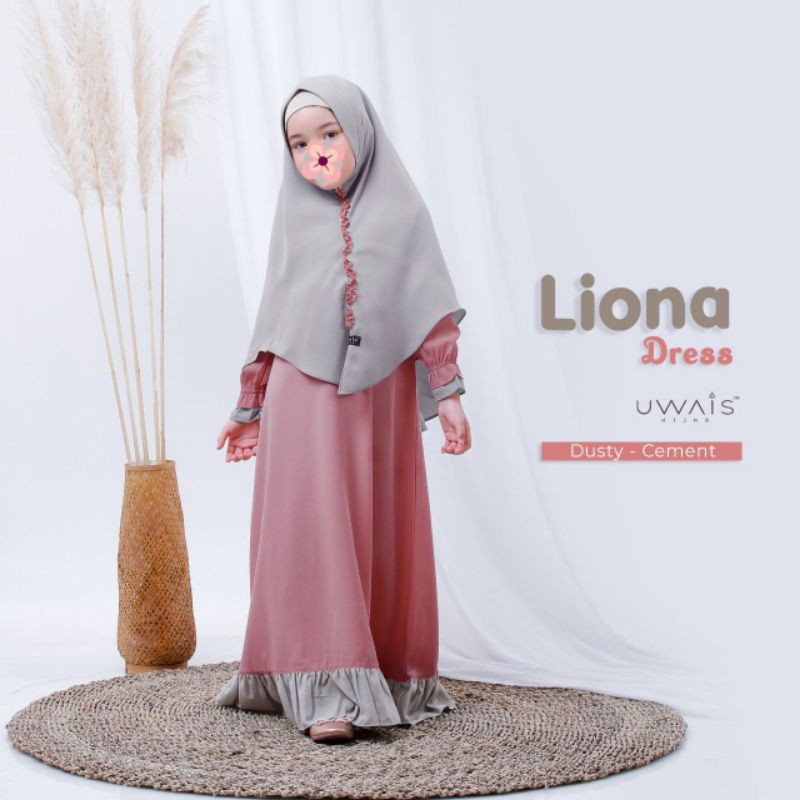 Gamis Liona Kids Dusty-Cement By Uwais