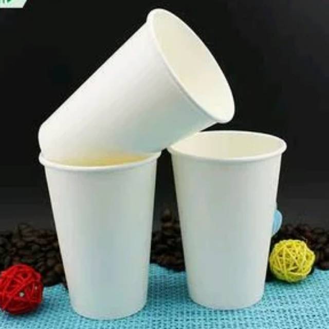 Jual Paper Cup / Disposable Cup / Gelas Kertas Putih Polos 12 oz isi 62 ...