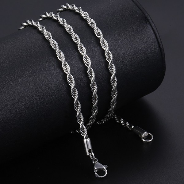 Kalung Silver ANAK-ANAK Titanium Model Tali Tambang