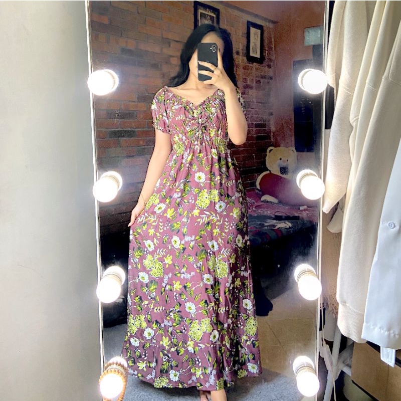 Dress Serut Casandra / Daster Bali-Casandra Lilly Choco