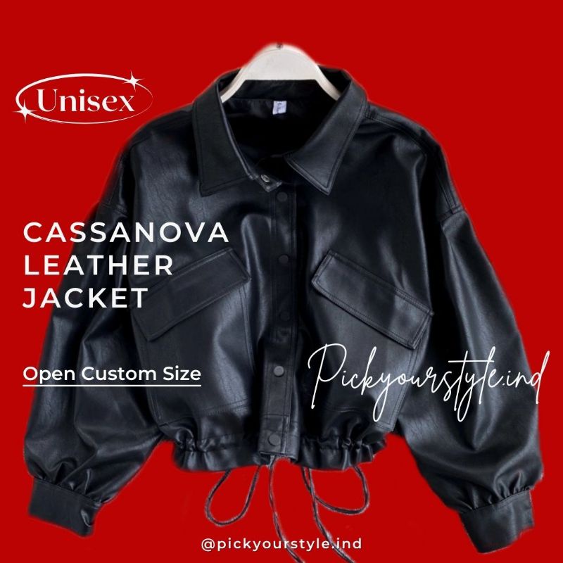 jaket kulit ramones leather jacket crop