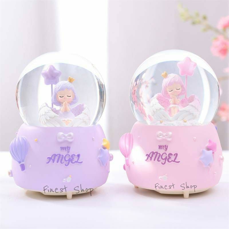 Snowball My Little Star Angel Dreamland Kotak Musik Bola Salju Kaca Kristal Kado Ultah Sweet Seventeen Music Box Birthday Gift Hampers Baby Universal Souvenir Manye Bulan One Months Fantasy Girl