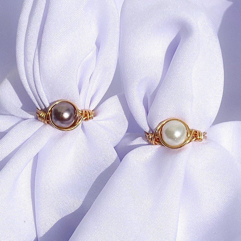 Cincin Kawat Wire Ring Pearl