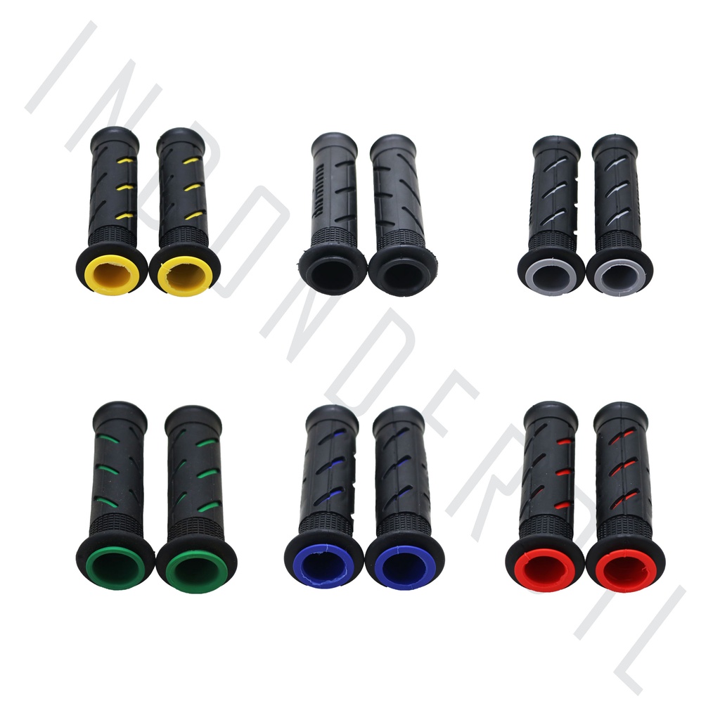 Handle-Hand Grip-Fat-pad Assy-Handfat-Handpad-Handgrip-Handlegrip Sisik-Garis Domino Motor Variasi Universal-Untuk Semua Jenis Motor Merk Domino Merah-Biru-Hijau-Abu-Hitam-Kuning