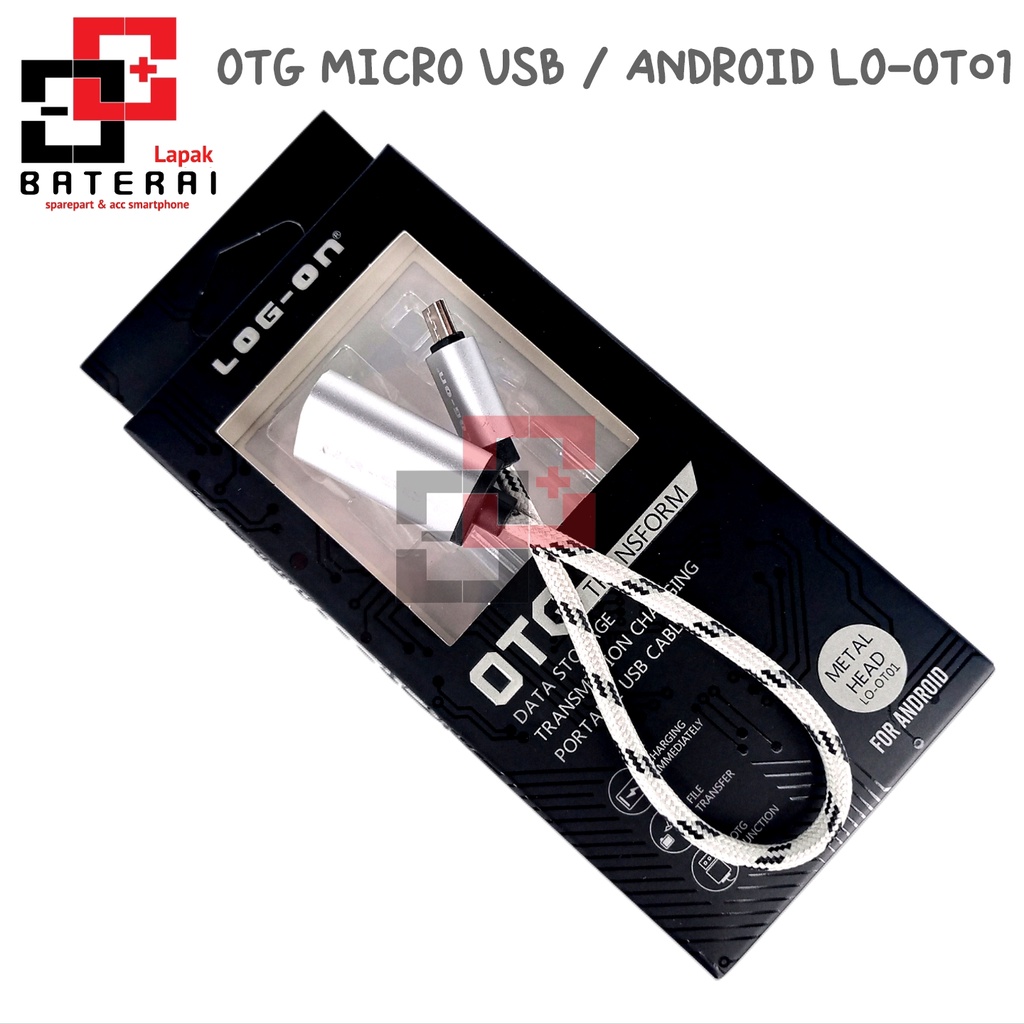 LOG - ON OT01 Micro Kabel OTG Android | Kabel File Transfer Metal Kabel Nylon Berkualitas