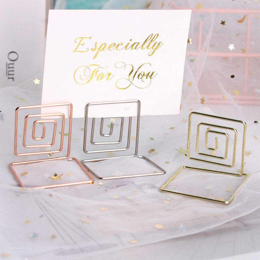 TOP 1/5PCS Place Card Metallic Fashion Paper Clamp Heart Shape Desktop Decoration Wedding Supplies Photos Clips