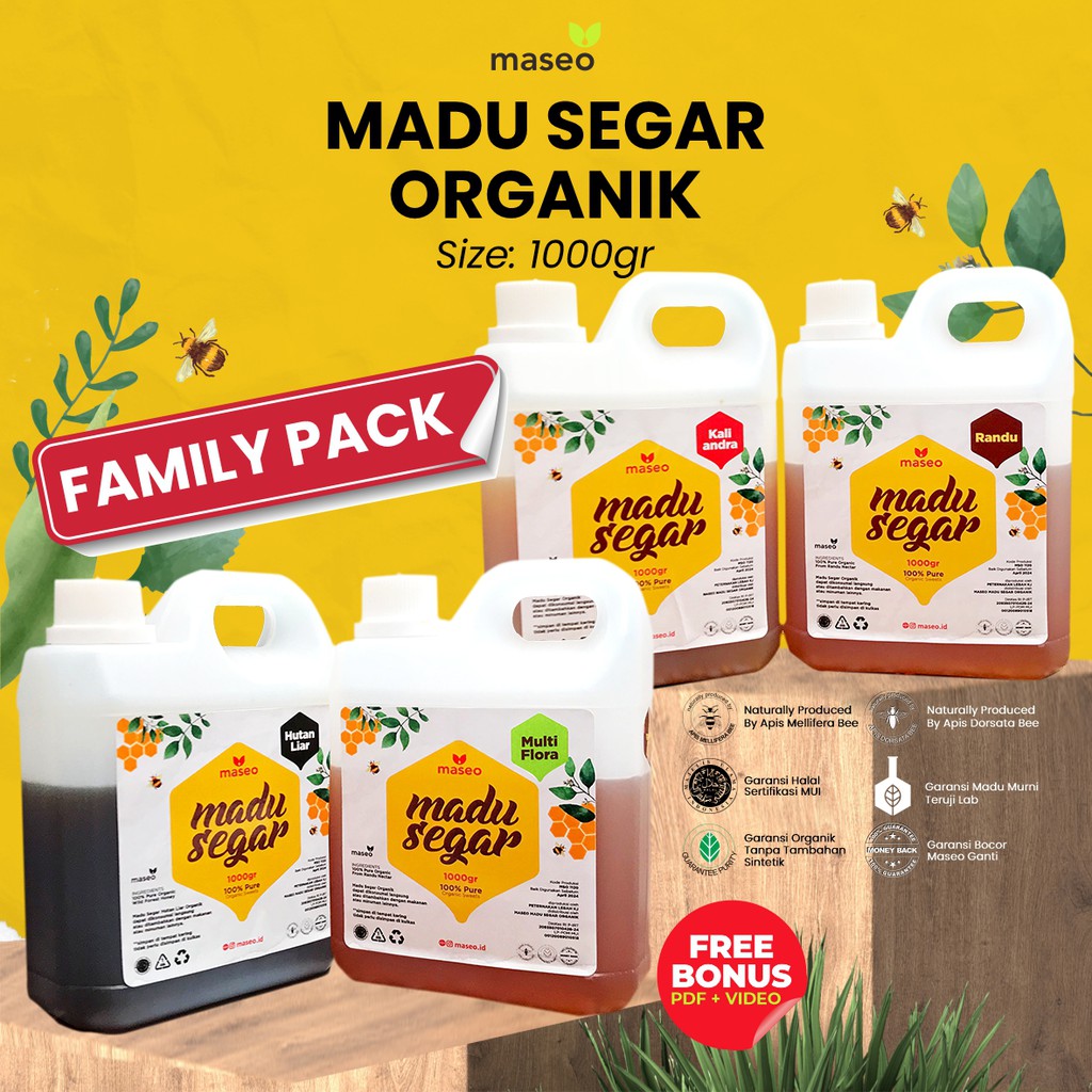 

Madu Murni 1KG Maseo Madu Asli Pure Honey Madu Segar Organik