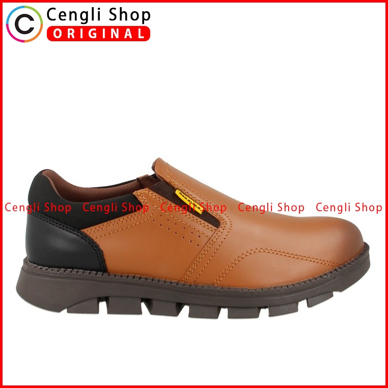 SEPATU SLIP ON  PAKALOLO PRIA ORIGINAL CASUAL KULIT ASLI COKLAT PB02