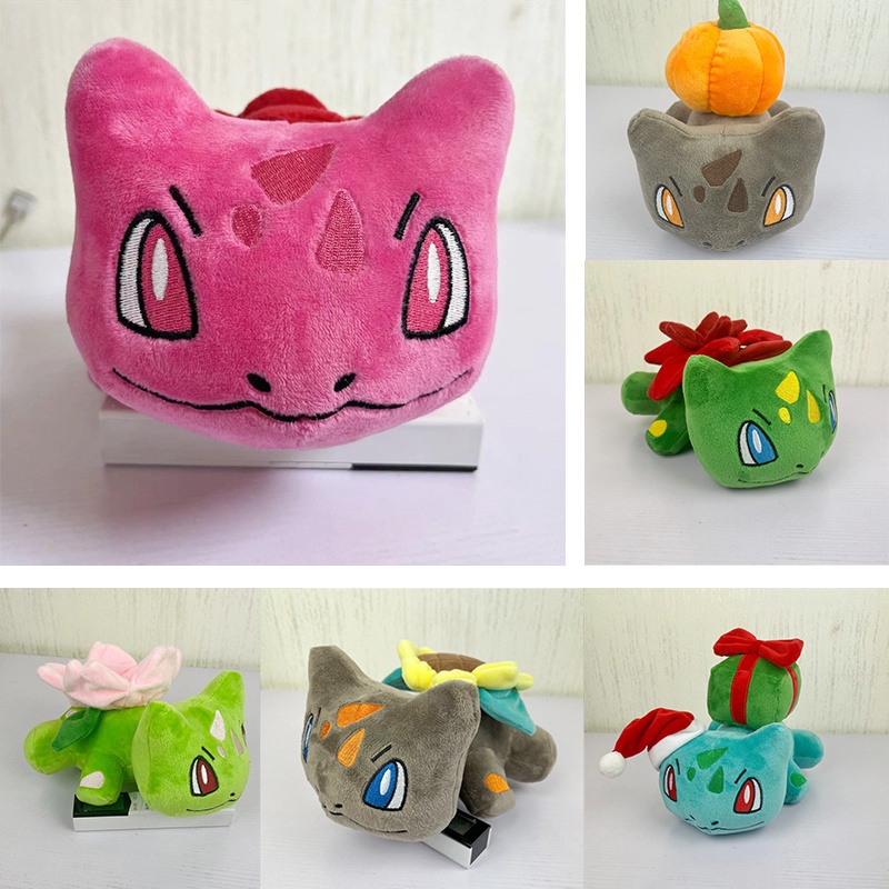 Boneka Mainan Mewah Pokemon Halloween Xmas Bulbasaur Rose Bulba Boneka Kartun Anime