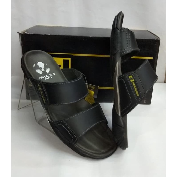 Sandal Kulit Pakalolo Boots N2321 Hitam Sendal Casual Pria Original