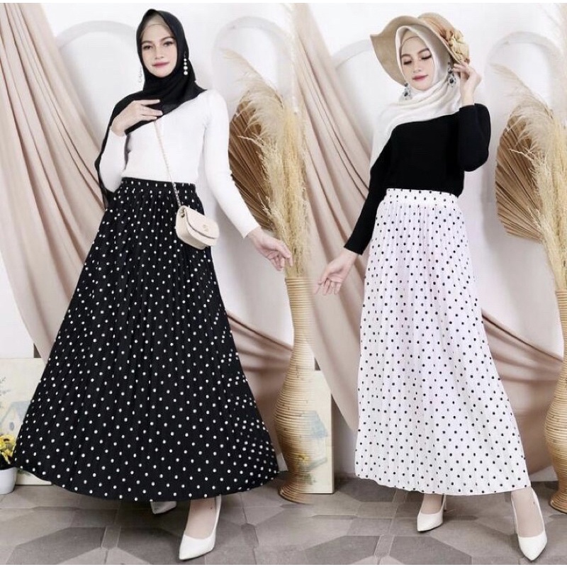 POLKA SKIRT || ROK MOTIF POLKA || ROK WANITA