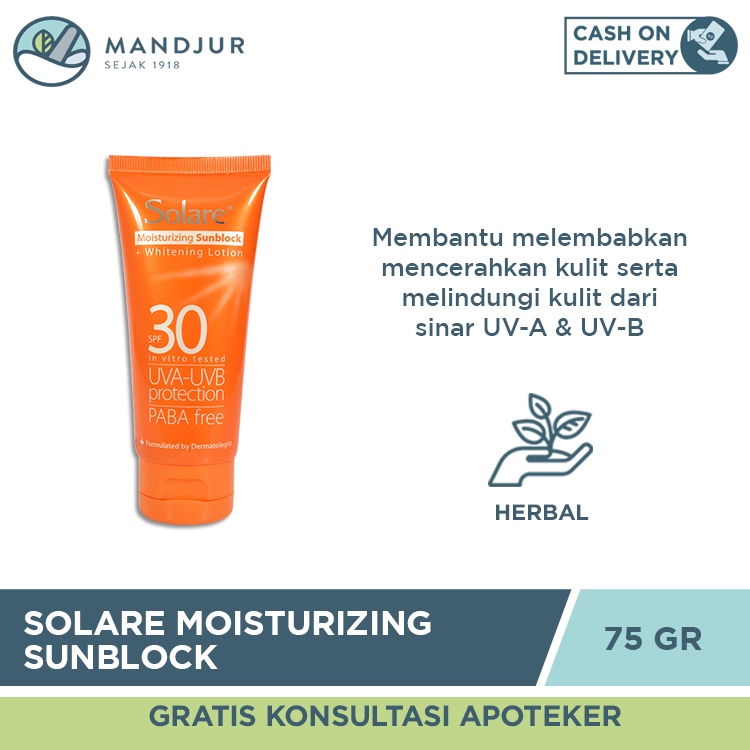 Solare SPF 30 Sunblock - Tabir Surya Melindungi dan Mencerahkan Kulit