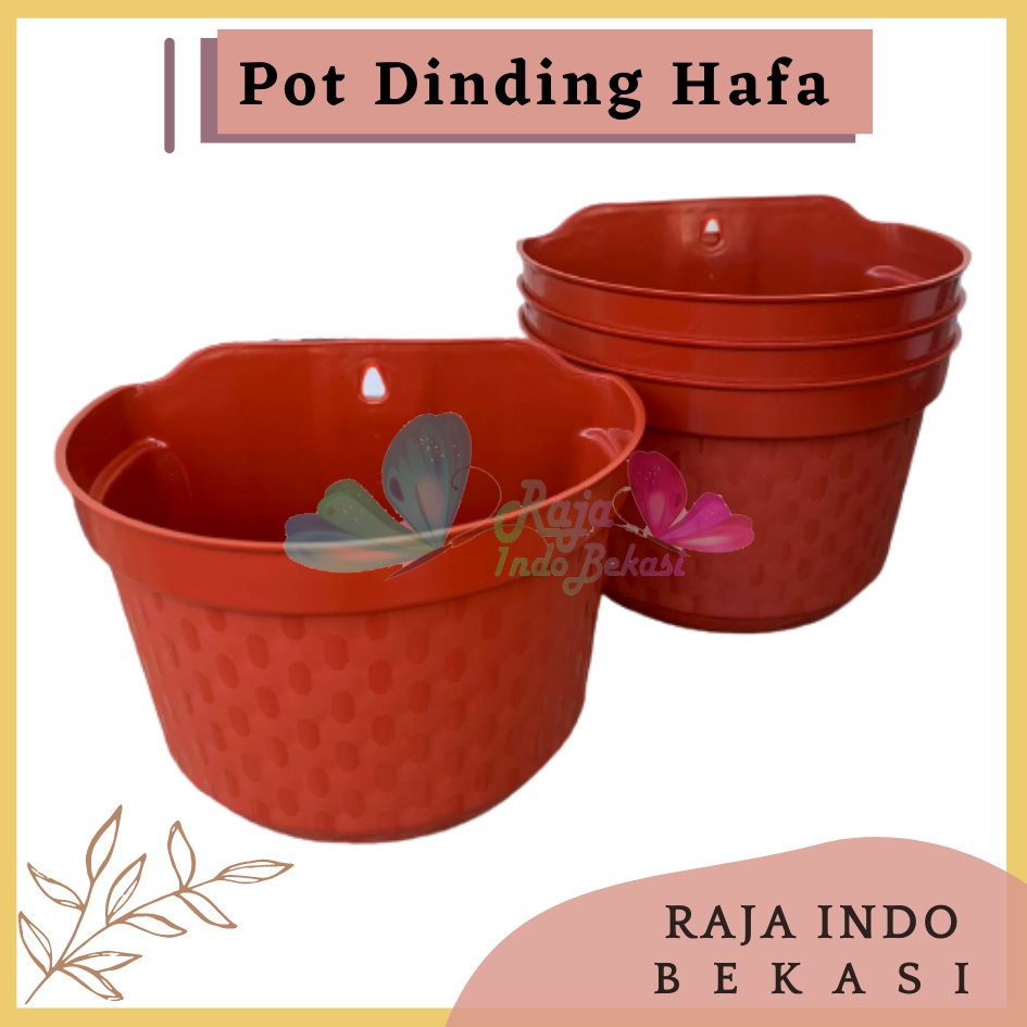 Pot Dinding Cantol Hafa 20 Cm Merah BataTerracota Merah Coklat Pot Dinding Tempel Dekorasi Putih Panjang Aesthetic Besar Kecil Pager Balkon Pagar Unik  Pot Tembok - Tanaman Bunga Hias Dinding Tempel Bibit Plastik TB Flower 22 23 25 27 28 30