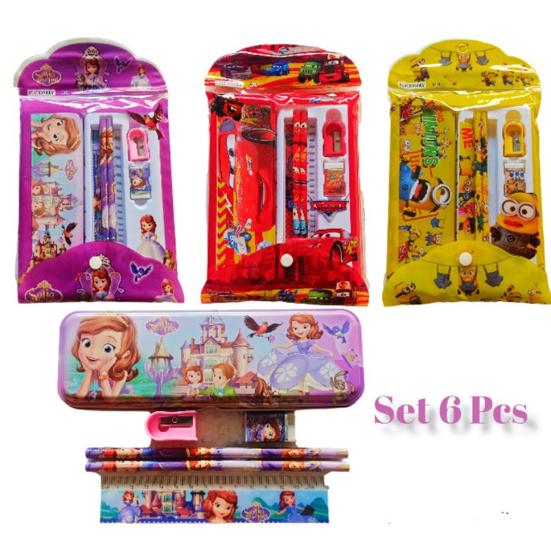

Set Alat Tulis 6 in 1 /Set Stationary Alat Tulis Anak + Kotak Pensil
