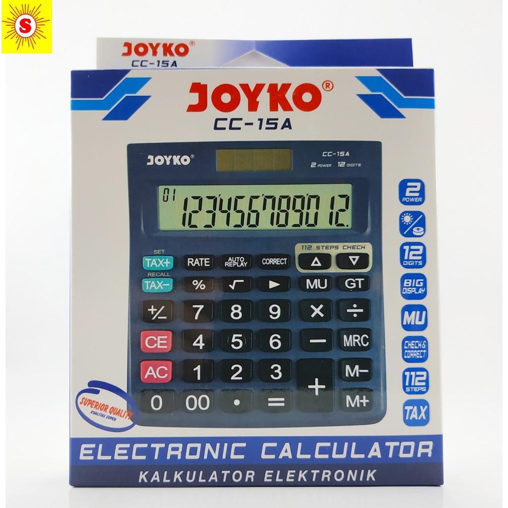 

CALCULATOR / KALKULATOR JOYKO CC-15A / 12 DIGITS / CHECK CORRECT