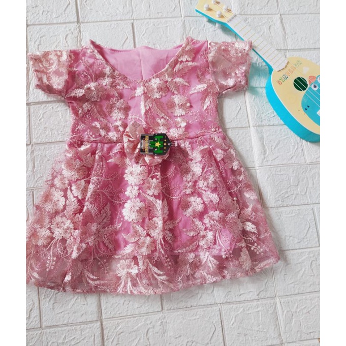 DRESS BRUKAT ANAK USIA 1-2 TAHUN / MINI DRESS BROKAT CORNELI / GAUN BRUKAT PESTA ANAK KEKINIAN / DRESS KONDANGAN KID