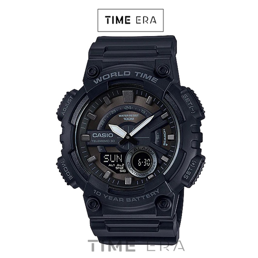 Casio Original AEQ-110W-1B / AEQ-110W-1B Jam Tangan Pria - Digital - Karet - Hitam G-shock