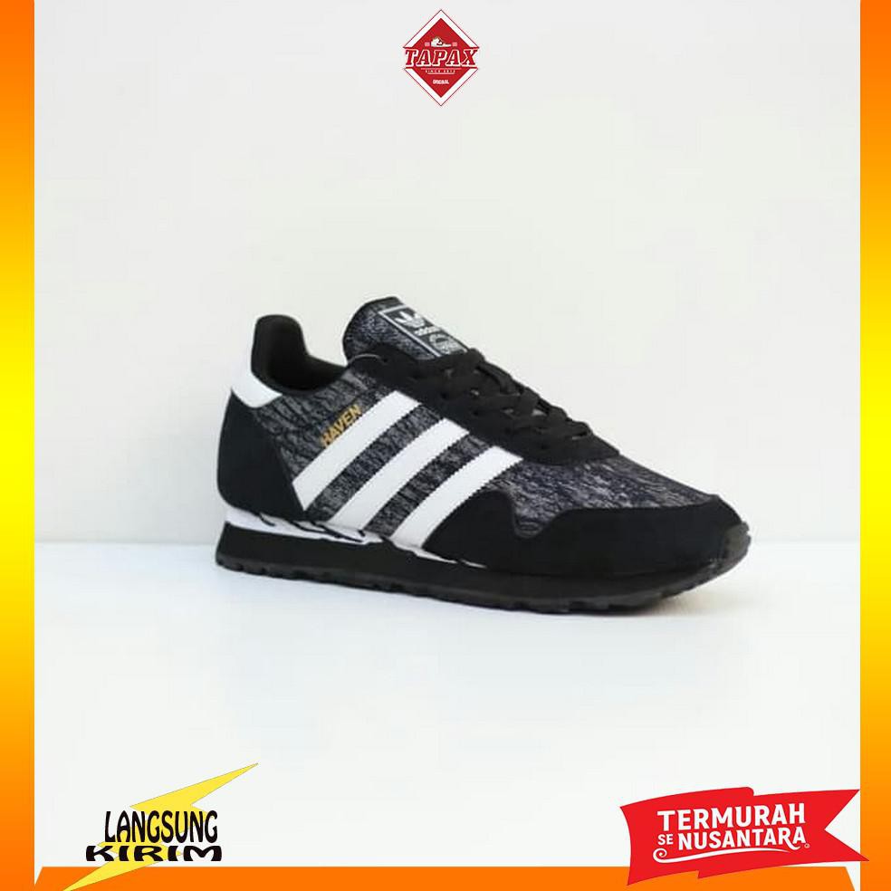 Sepatu Pria Keren Adidas Haven Black Motif Original Komponen Murah