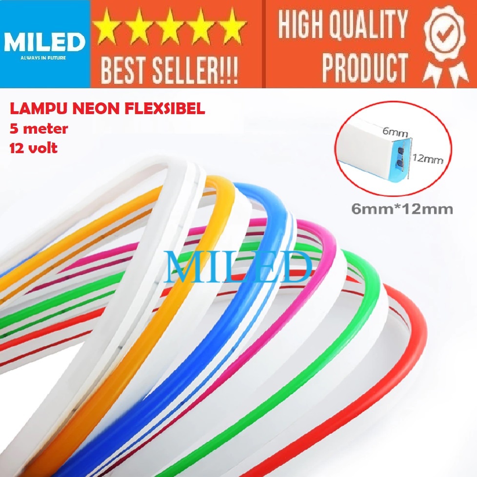 LAMPU NEON FLEX FLEXSIBEL 12V 12 VOLT / LAMPU SELANG LED ANTI AIR / LAMPU PLAFON - LAMPU DEKORASI - 