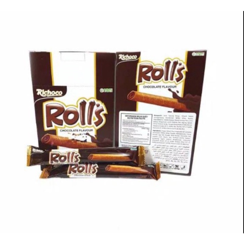 

1 KTK NABATI RICHOCO ROLLS WAFER COKLAT 8gr x 20bks