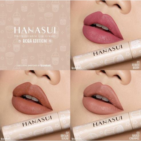 * NCC * Hanasui Lipcream Mattedorable Plus Vitamin E dan Olive Oil Lip Cream Matcha Latte - Netto 4 gr