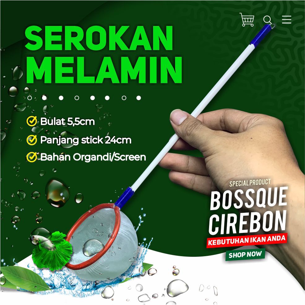 Serokan Ikan Cupang Melamin Bulat 5,5cm Seser Saringan Sauk Ikan Hias Kutu Air Cangkang Artemia