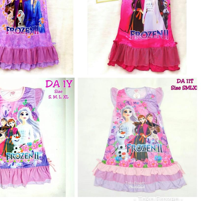 ☊ s Daster Anak Karakter Frozen / Dress Anak Karakter Frozen / daster anak rumahan santai gambar fro