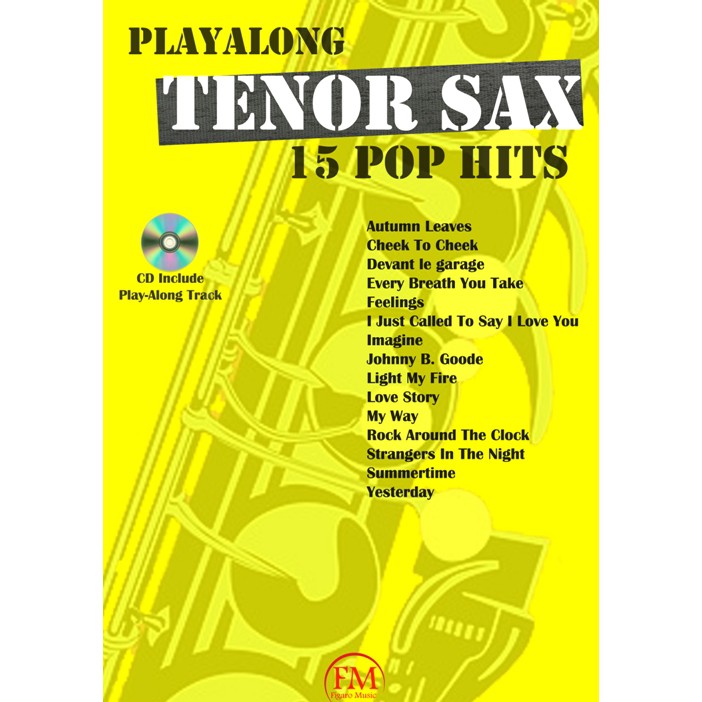Buku Saxophone Tenor 15 Pop Hits - Include CD