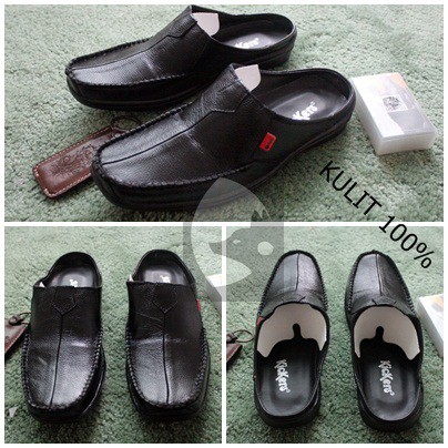 KICK TONE 01 BLACK SLIP ON PRIA KASUAL BS157 BS158 BS159 BS160 BS161 BS16 Slip On Pria Hitam