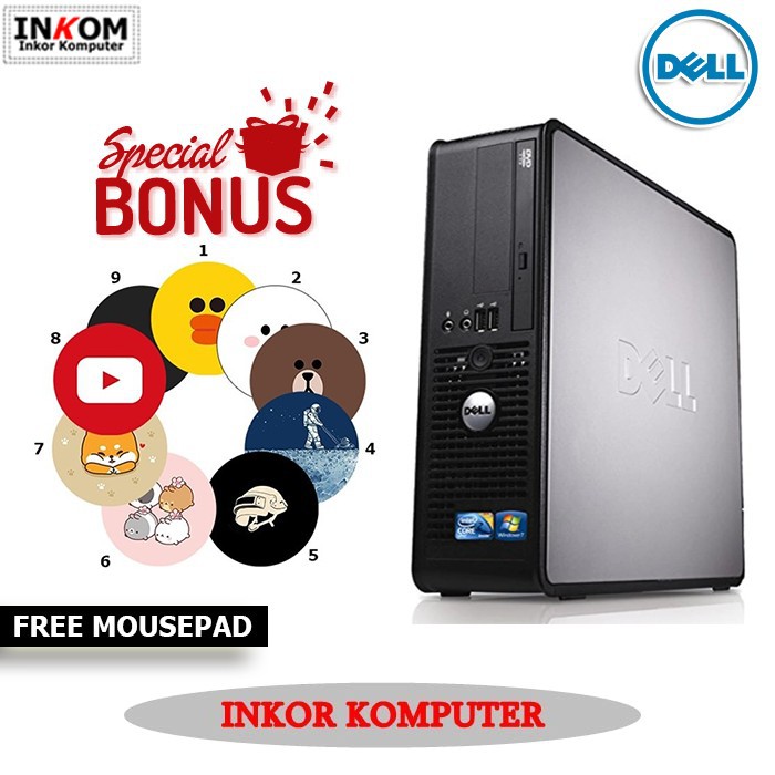 Komputer PC Built Up Dell Optiplex Core 2 Duo Free Mousepad