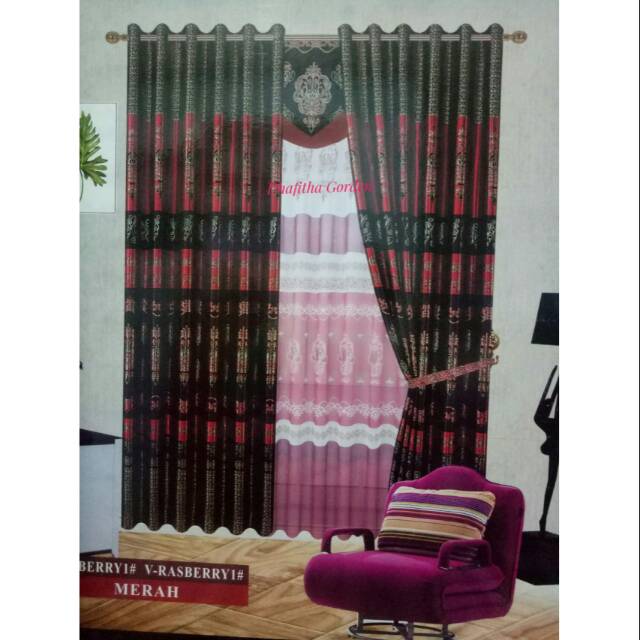 Gorden blackout import motif merah