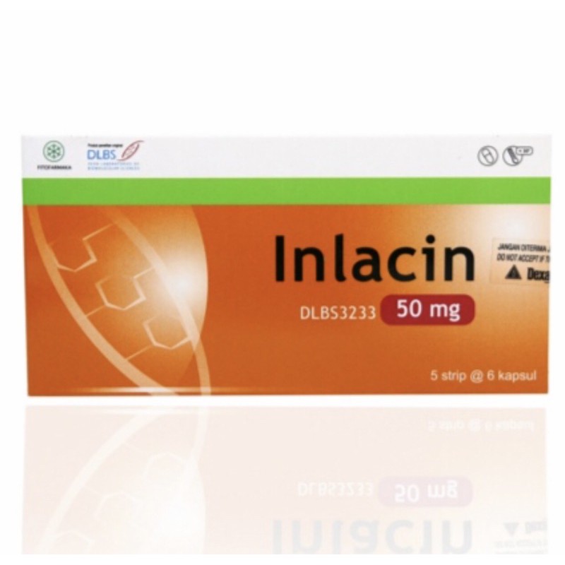 Inlacin 50 mg strip 6 tablet ( menurunkan gula penderita kencing manis )