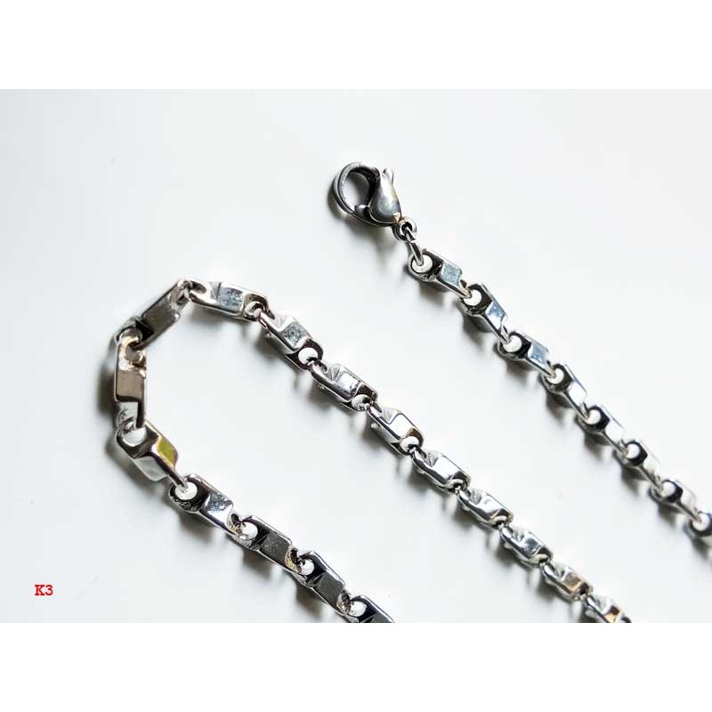 VeE Rantai Kalung Titanium 316L Stainless Steel Silver  30mm x 600mm - K3